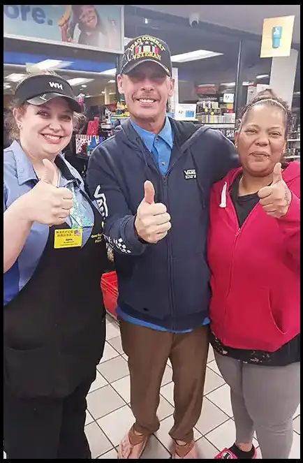 Workers and the CEO Veteran David Haave giving love to the community 2023 -- David Haave